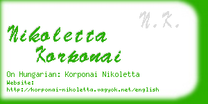 nikoletta korponai business card